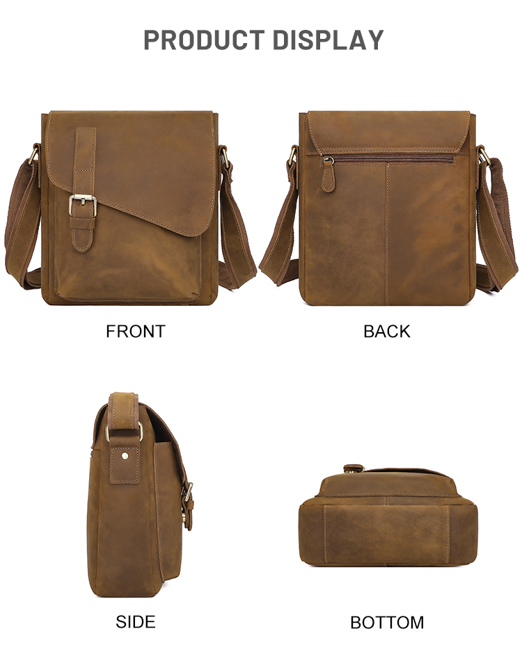 Baulenise genuine leather  business leather crossbody shoulder bag for men