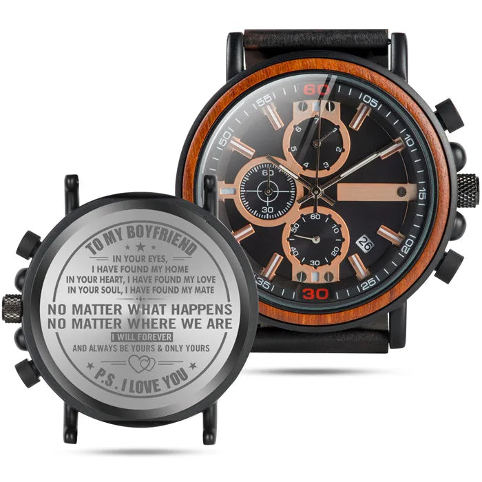 Unique Model Quartz Wooden Watch Engraved To My Son/Husband/Boyfriend Gift